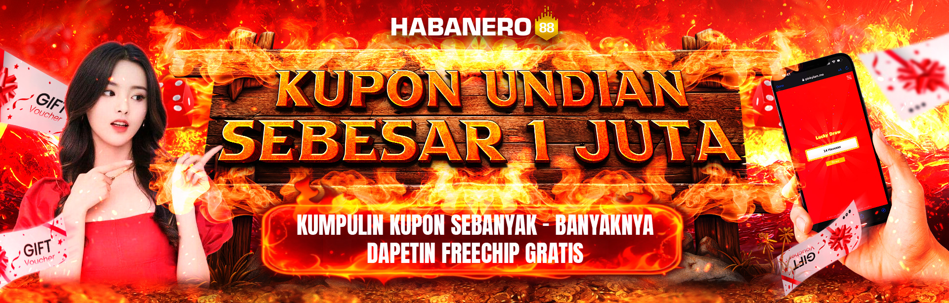 KUPON UNDIAN HABANERO88 TOTAL HADIAH 1.000.000	